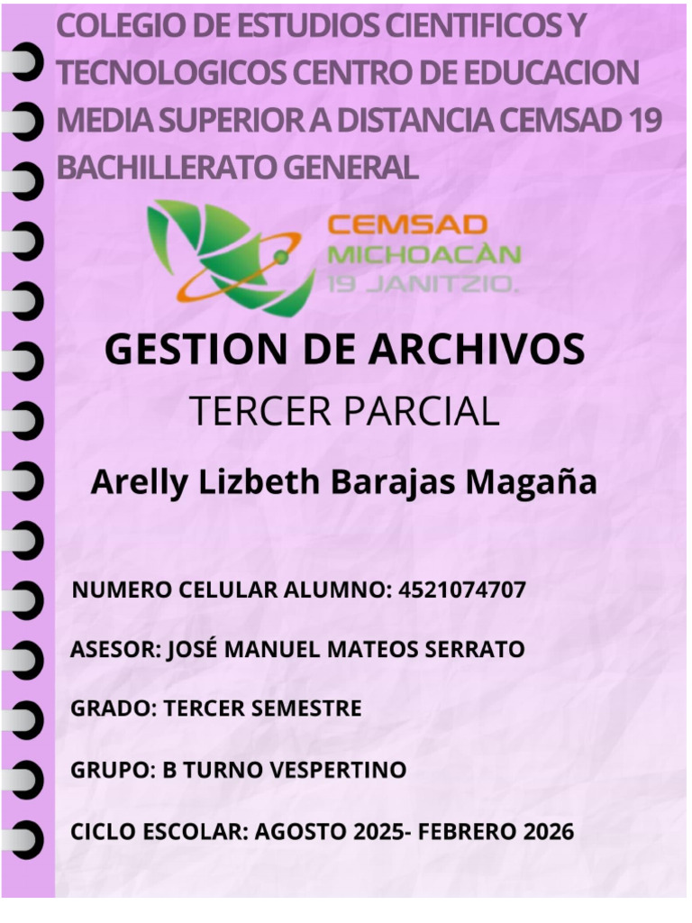 Tarea Gestion Archico 3P | PDF