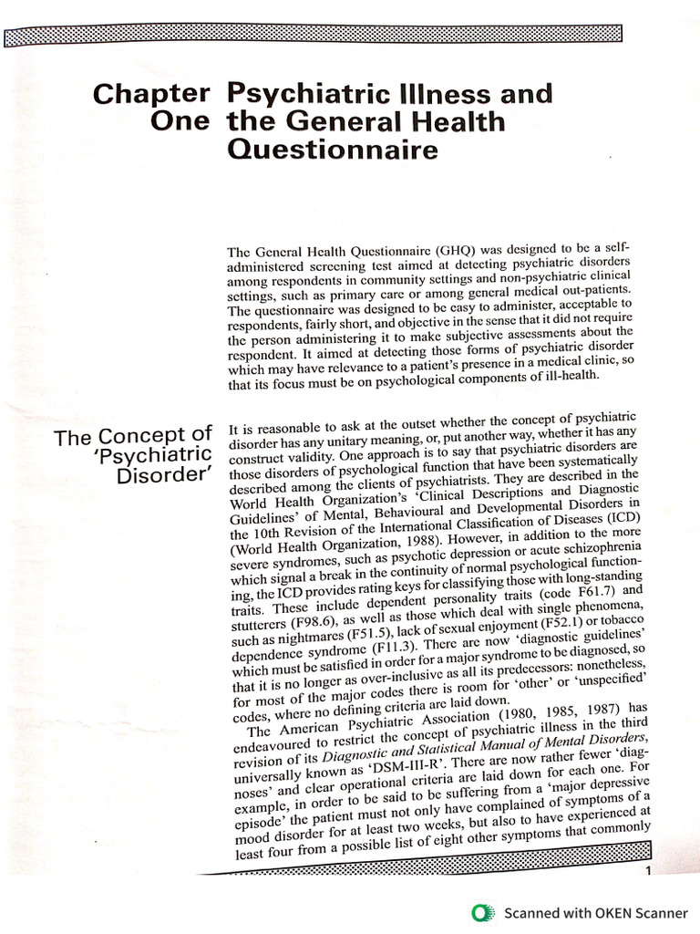 GHQ Manual | PDF