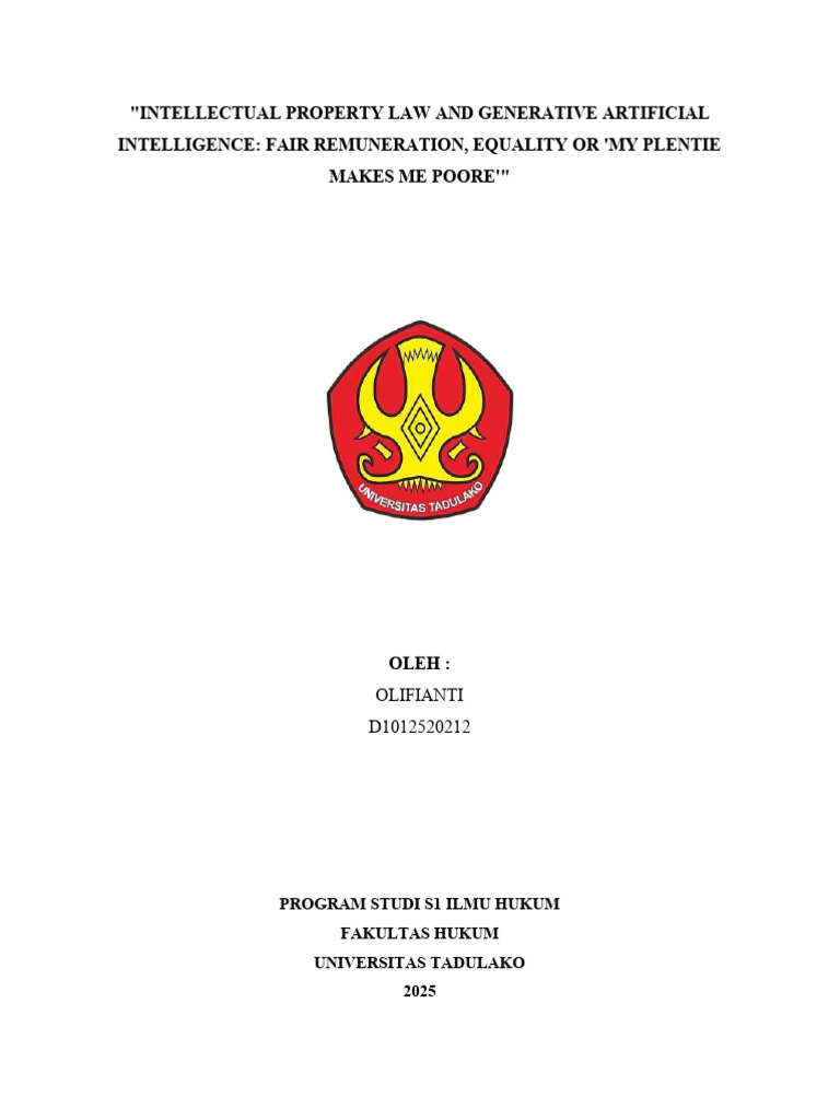 Intellectual Property Law and Generative Artificial Intelligence | PDF ...