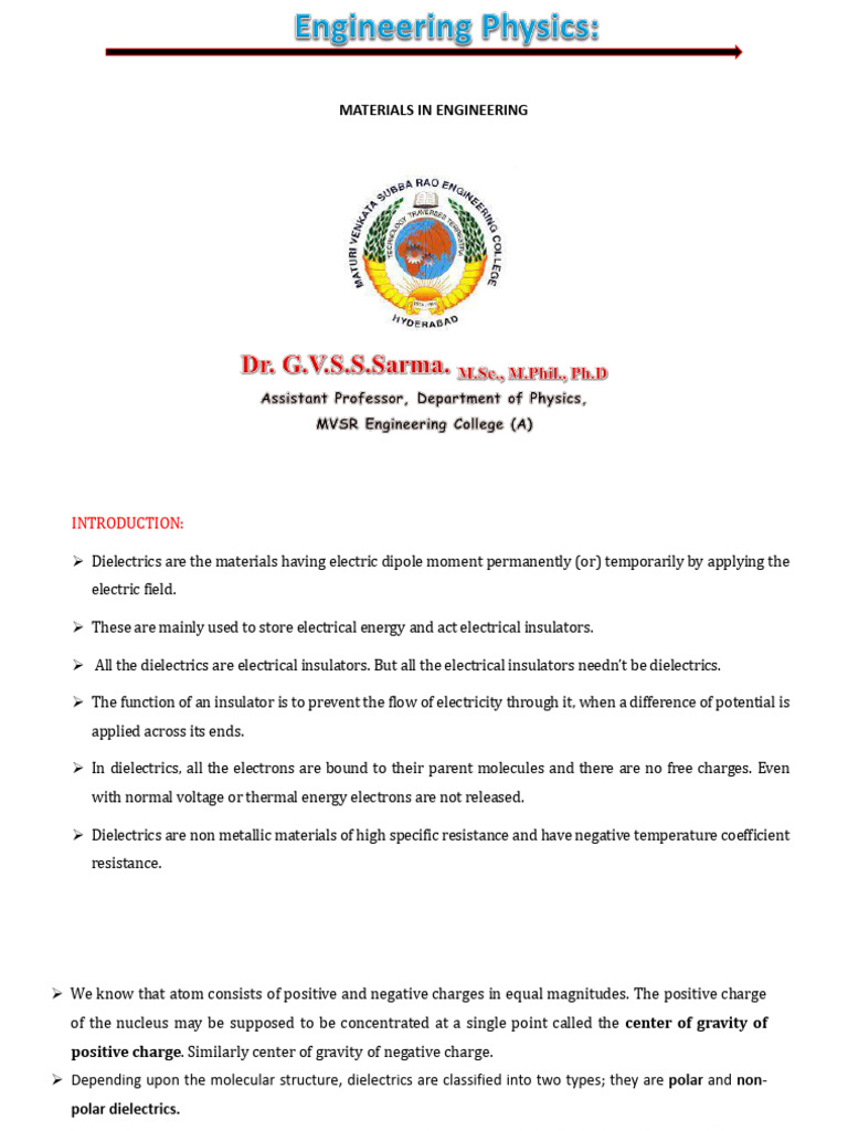 UNIT-II @Dielectrics | PDF | Dielectric | Piezoelectricity