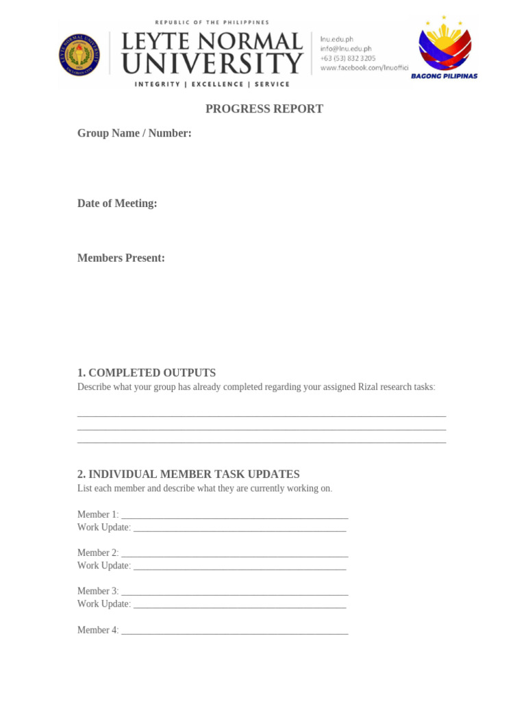 Group Progress Report Rizal | PDF