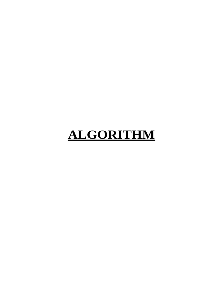 Algorithm | PDF