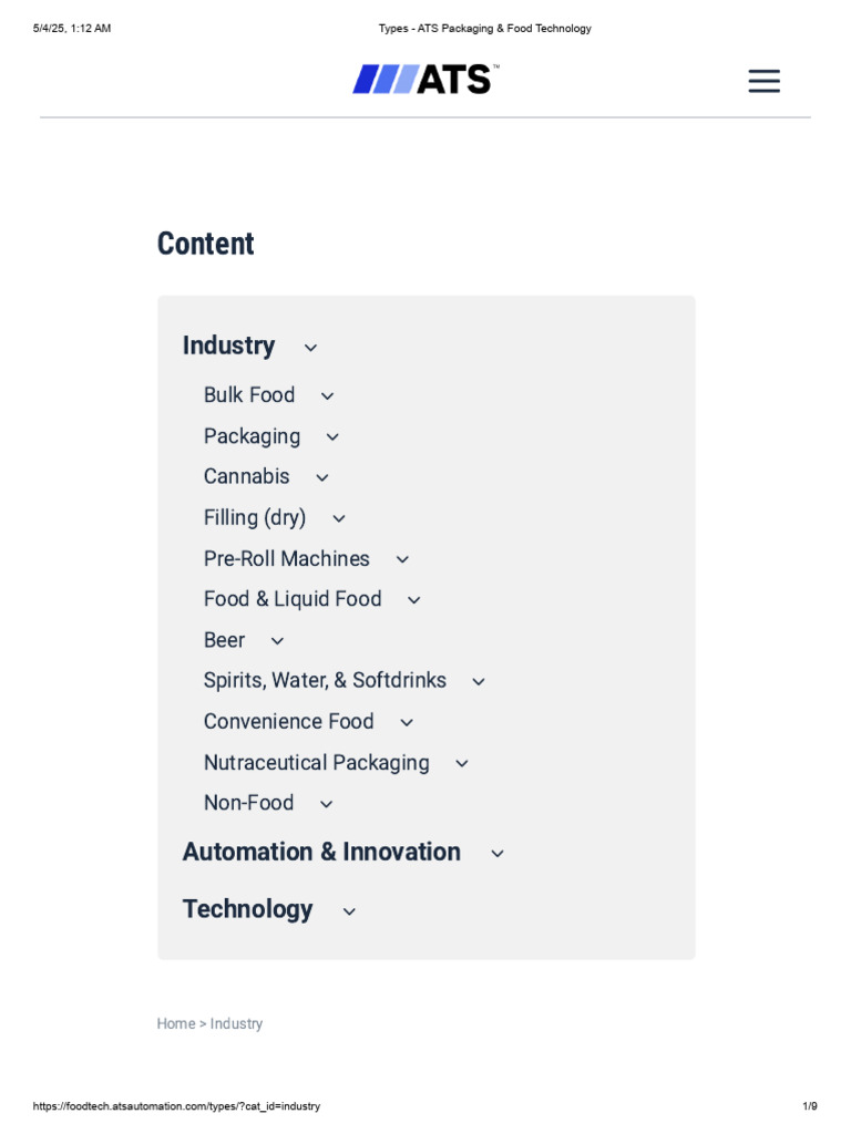 ATS Packaging & Food Technology | PDF | Secondary Sector Of The Economy ...