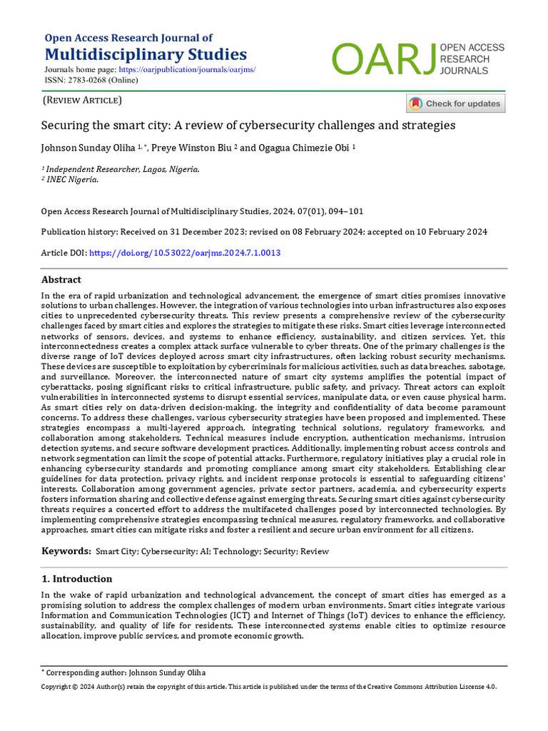 Cyber Security in Smart Cities | PDF