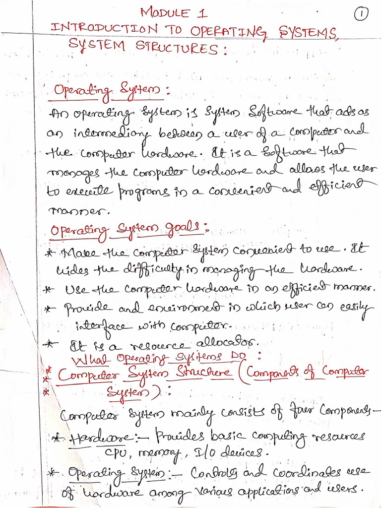 OS Module-1 Notes Upto Multiprogramming | PDF