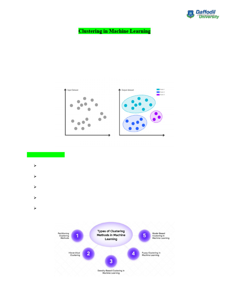 L-11-Clustering in Machine Learning | PDF | Cluster Analysis | Algorithms
