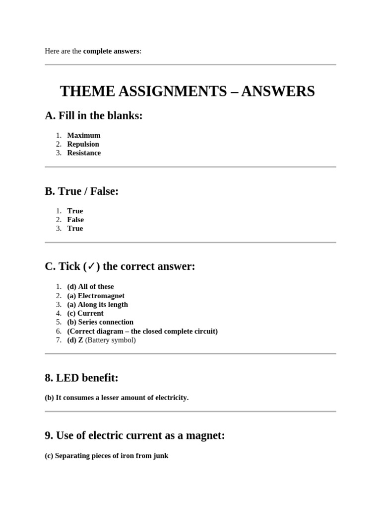 Here Are The Complete Answers | PDF | Electric Current | Electricity