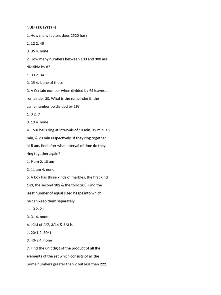 Numbers Company Specific | PDF