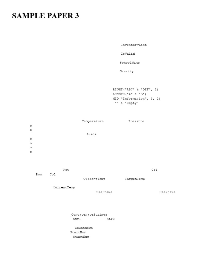 Sample Paper 3 QP | PDF | Parameter (Computer Programming) | Boolean ...