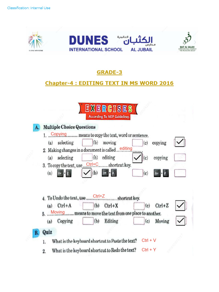 Grade 3 Chapter 4 Answers | PDF