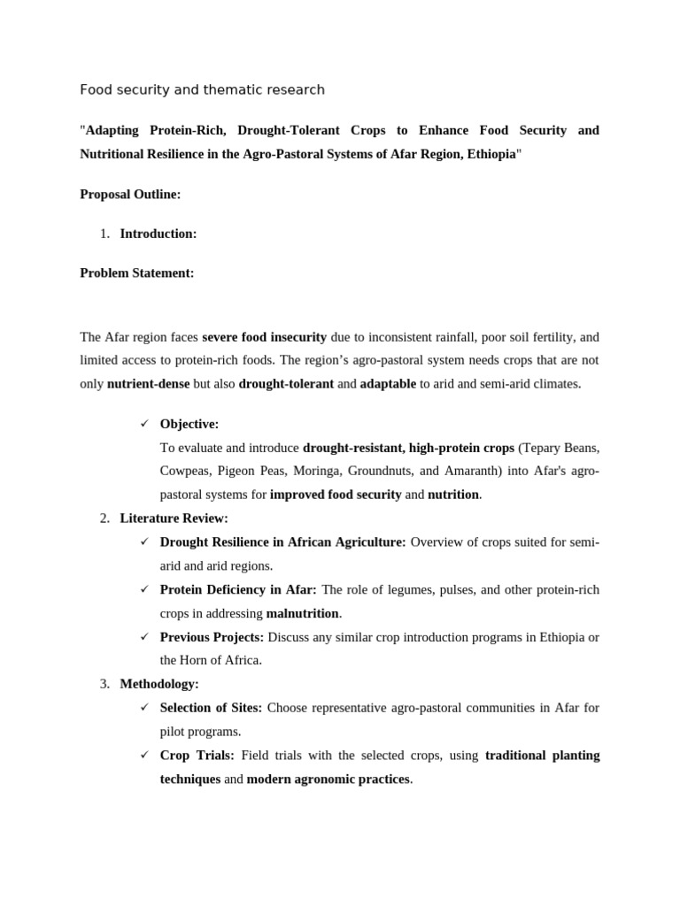 Adapting Protein Rich Crops in Afar Region (2) | PDF | Food Security ...