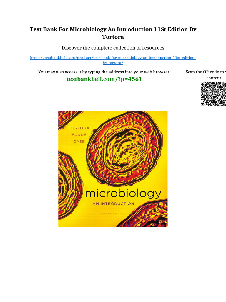 Test Bank for Microbiology An Introduction 11st Edition by Tortora full ...