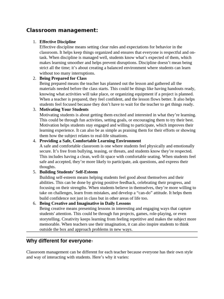 Classroom Management | PDF | Classroom Management | Teachers
