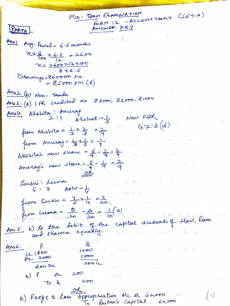 Set A - Answer Key | PDF