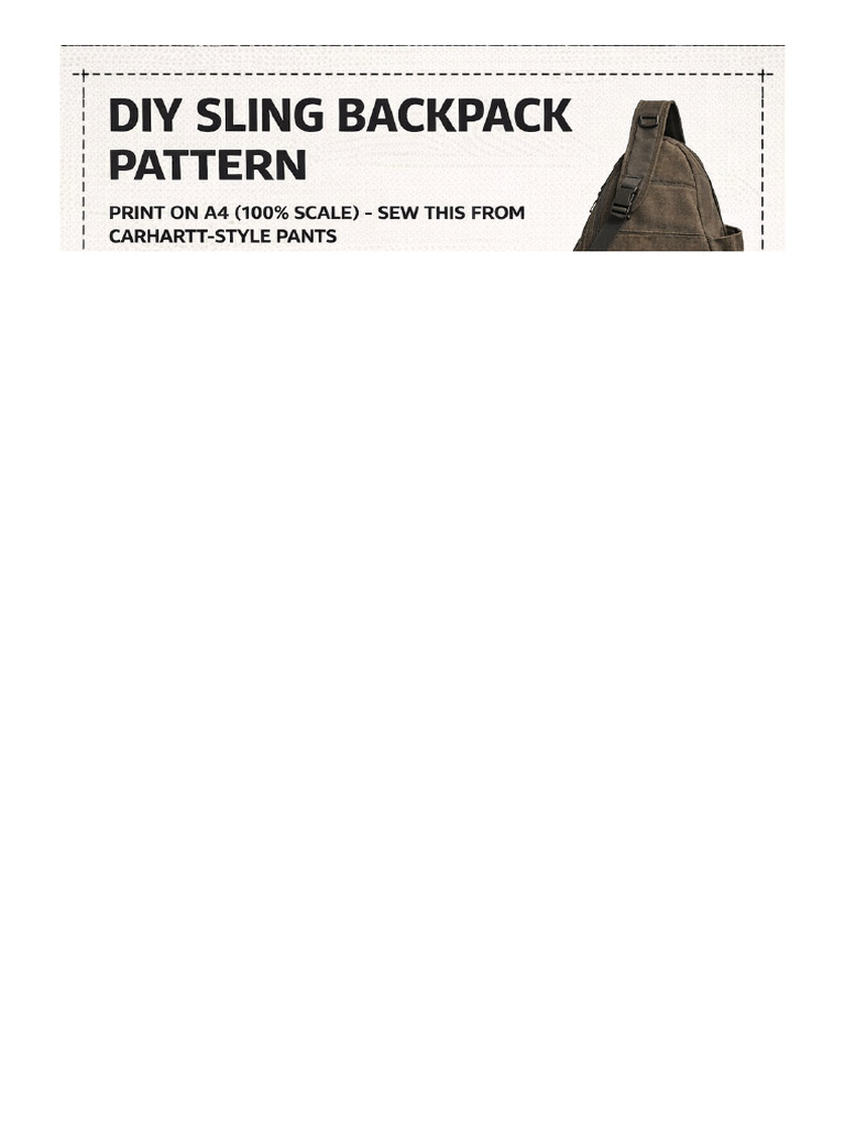 DIY Sling Backpack 5 Page Pattern | PDF