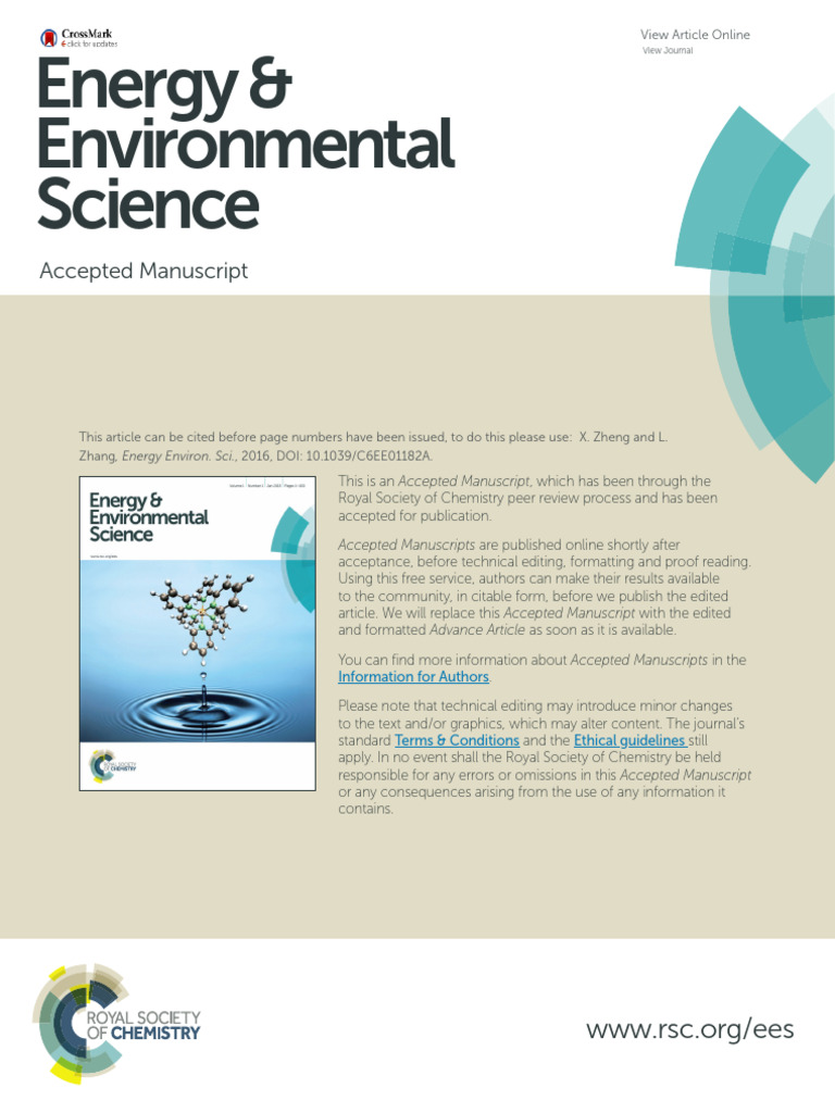 Energy & Environmental Science: Accepted Manuscript | PDF | Plasmon ...