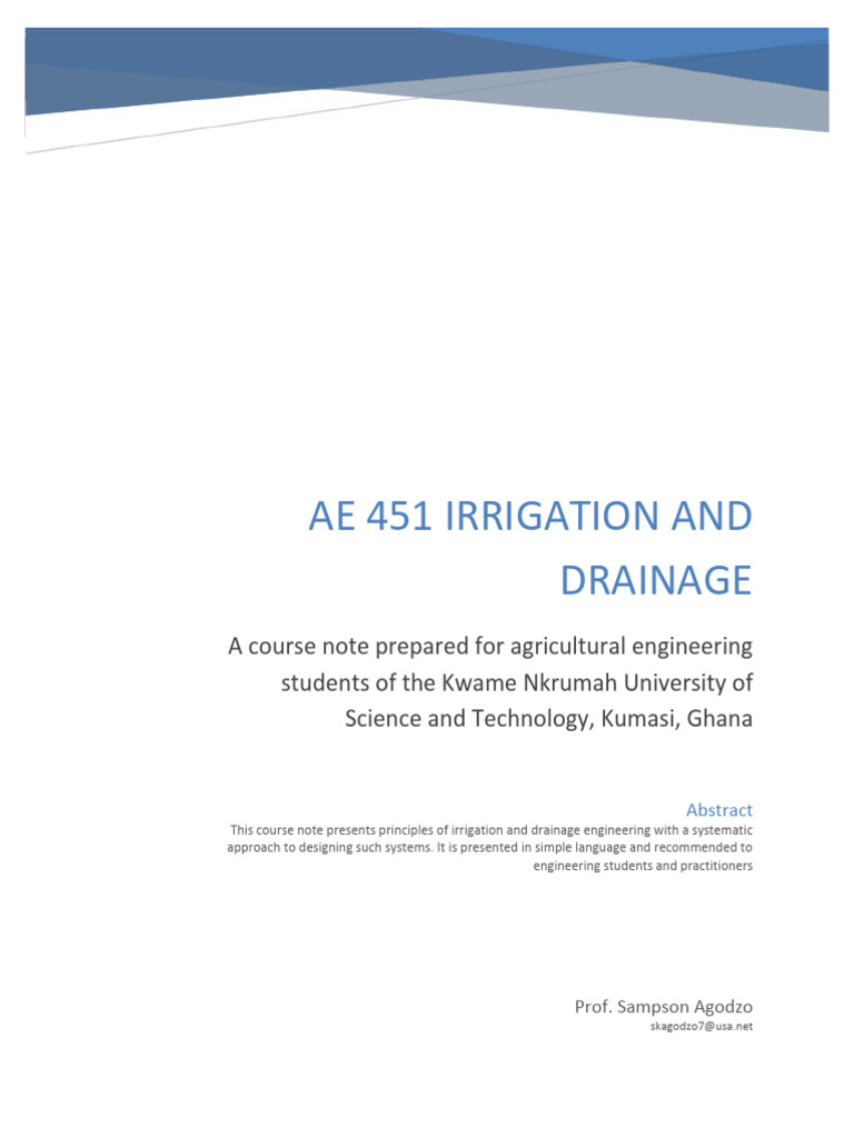 AE451 Irrigation and Drainage+Regular | PDF | Irrigation | Soil