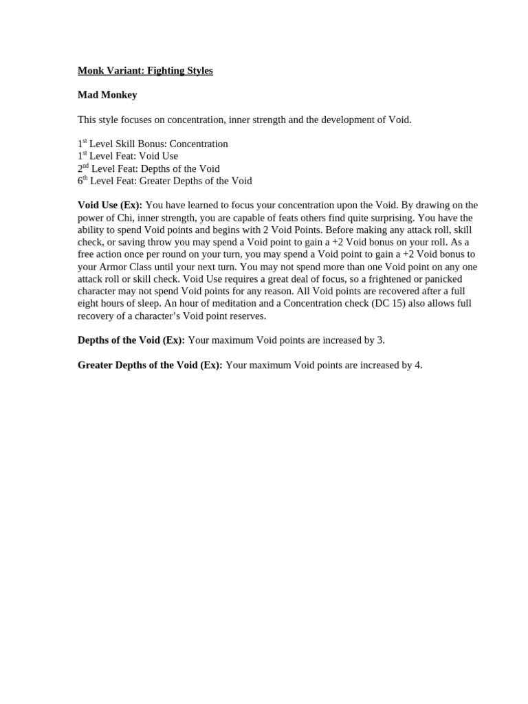 Mad Monkey Monk Varient | PDF