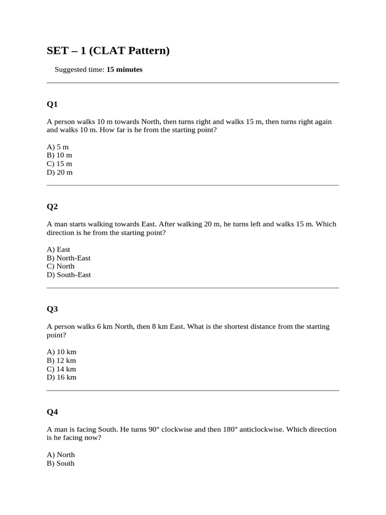 Direction and Distance Practice Sheet 2 | PDF
