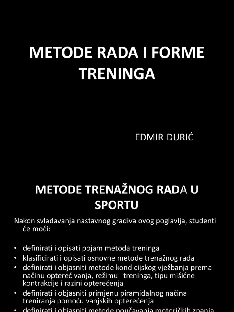 Metode Rada I Forme Treninga | PDF