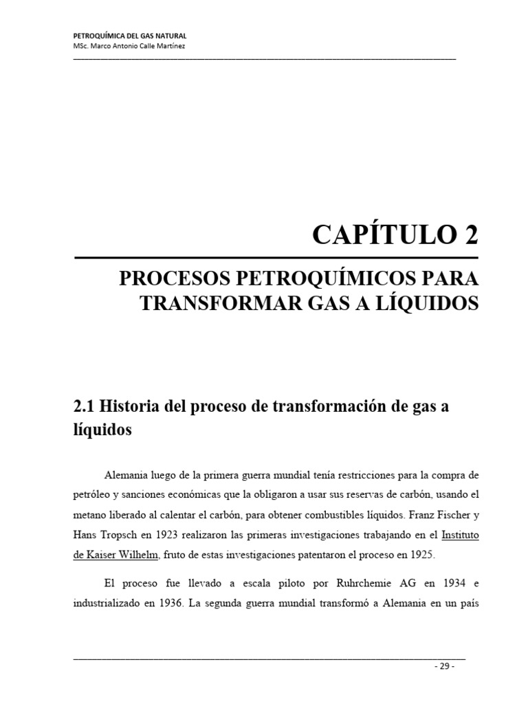 Cap 2 Tecnologia de Gas A Liquido GTL | PDF | Gas natural | Petróleo