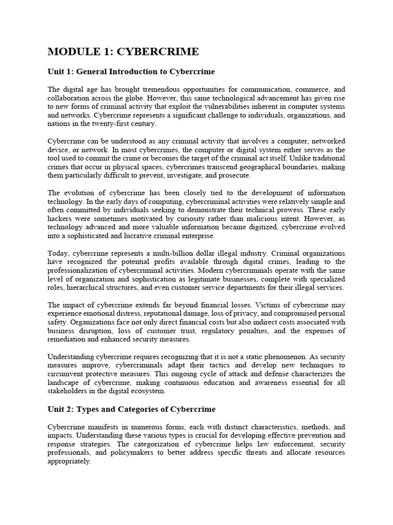CYB 203 Module 1 & 2-Compressed | PDF | Cybercrime | Computer Security