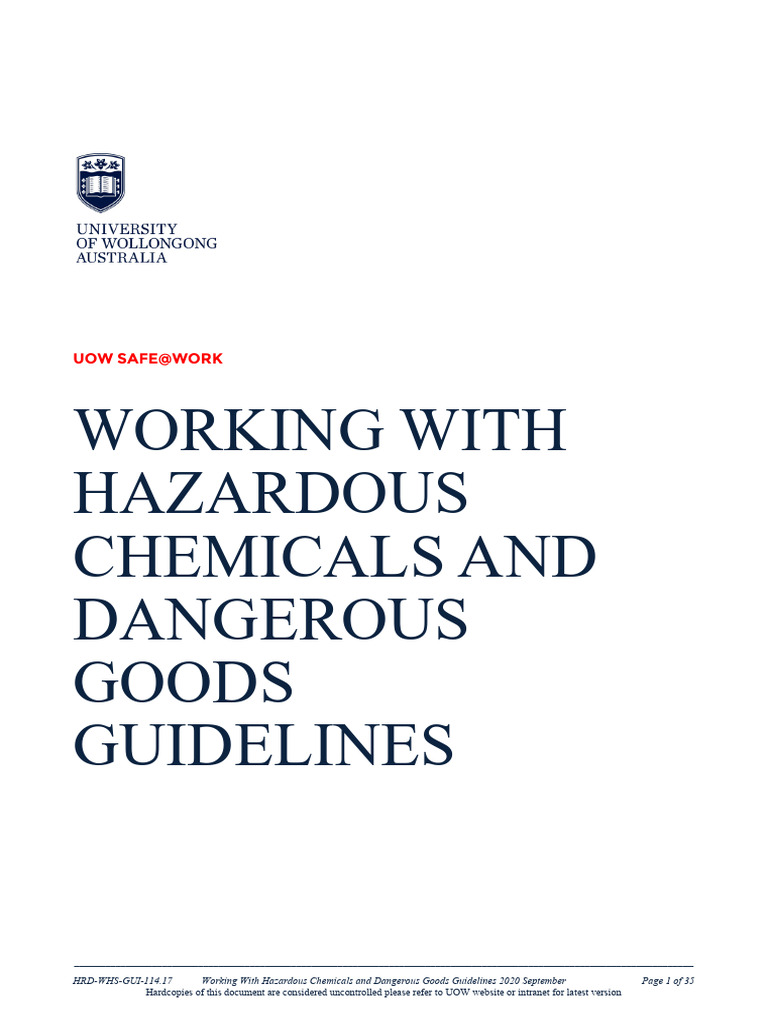 uow017028 | PDF | Dangerous Goods | Occupational Safety And Health