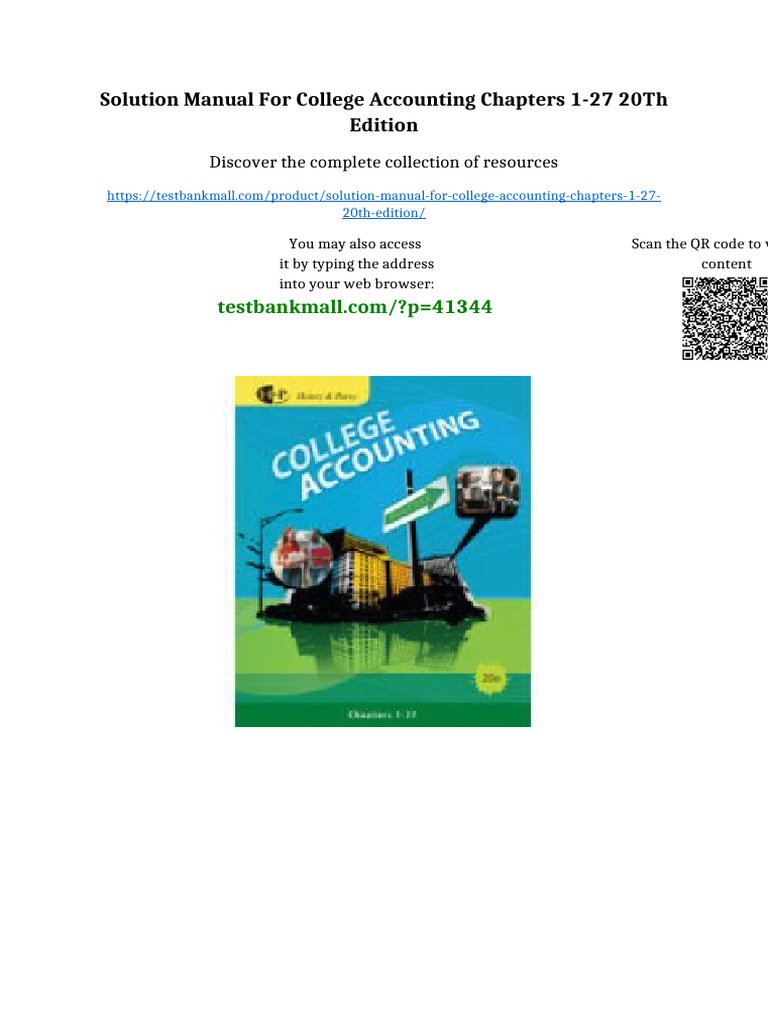 Solution Manual for College Accounting Chapters 1-27 20th Edition pdf ...