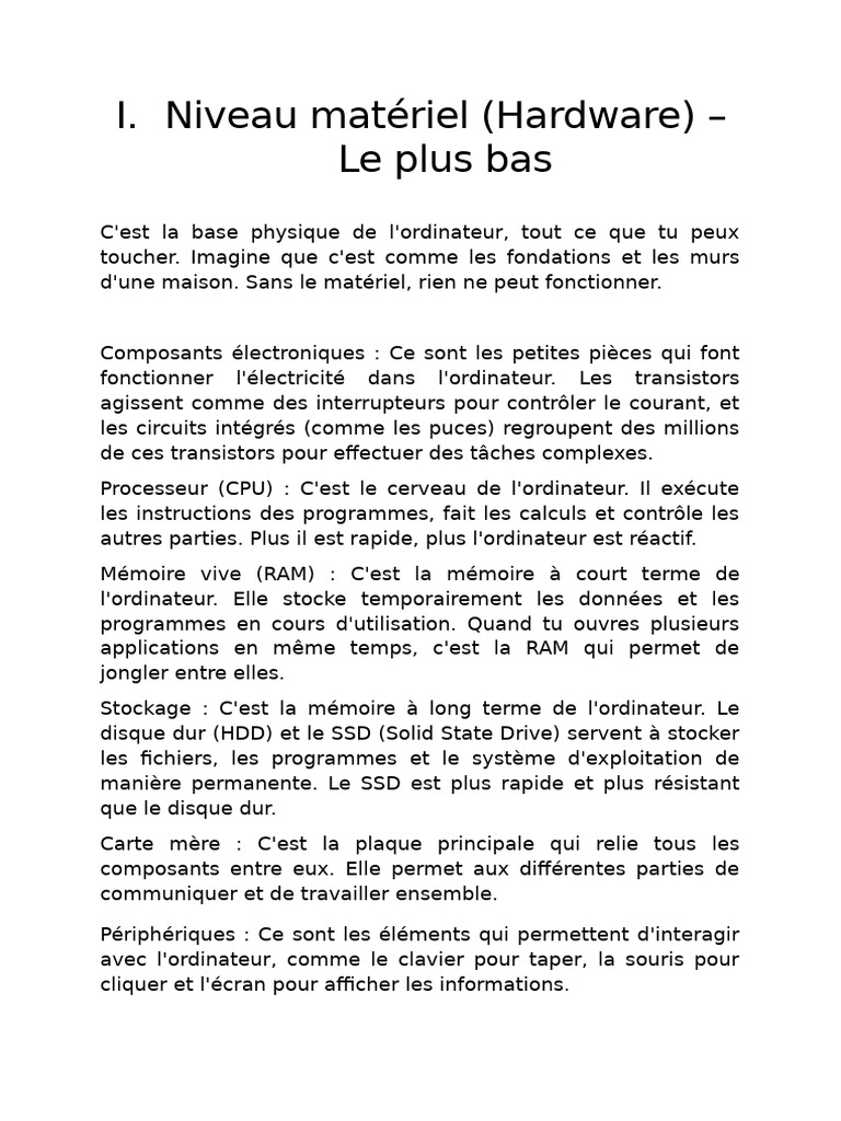 Devoir D'informatique | PDF | Système d'exploitation | Démarrage d'un ...