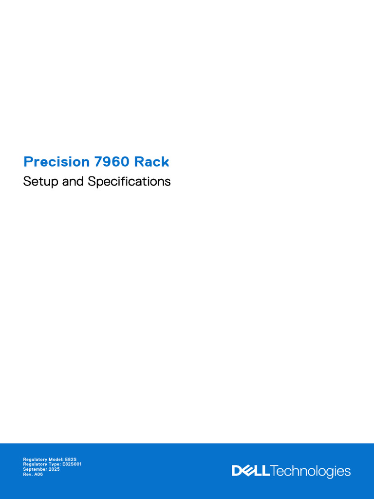 Precision 7960 Rack Setup and Specifications | PDF | Hard Disk Drive ...