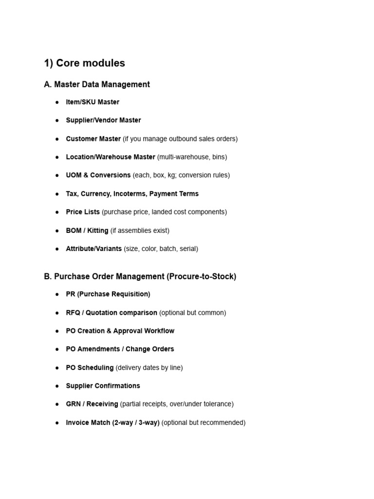 Modules For Purchase - Inventory PDF | PDF | Inventory | Value Added Tax