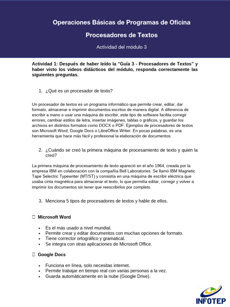 Procesadores de Textox | PDF | Procesador de textos | Microsoft Word