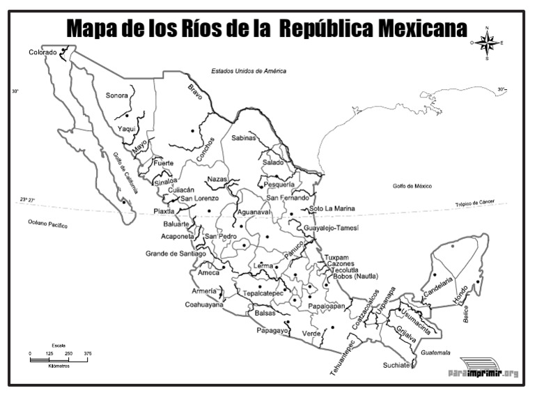 Mapa de Los Rios de Mexico para Imprimir | PDF