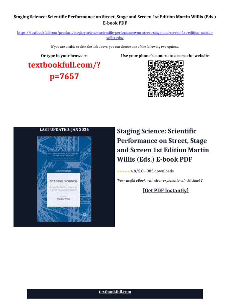 Staging Science: Scientific Performance on Street, Stage and Screen 1st ...