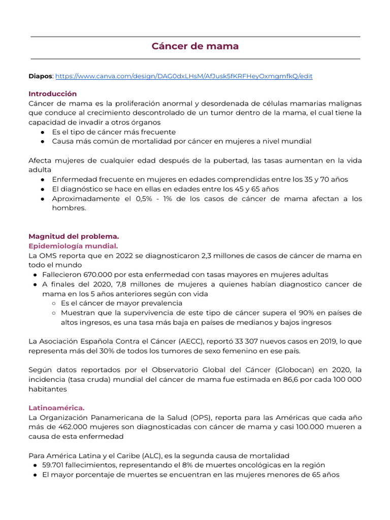 CA de Mama - Rote | PDF | Pecho | Cáncer de mama