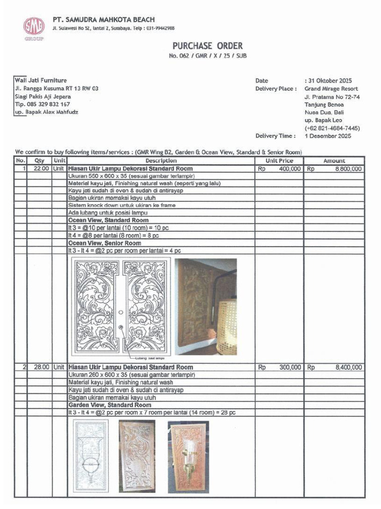 Panel Dinding Ukiran Project Bali 04-11-2025 | PDF