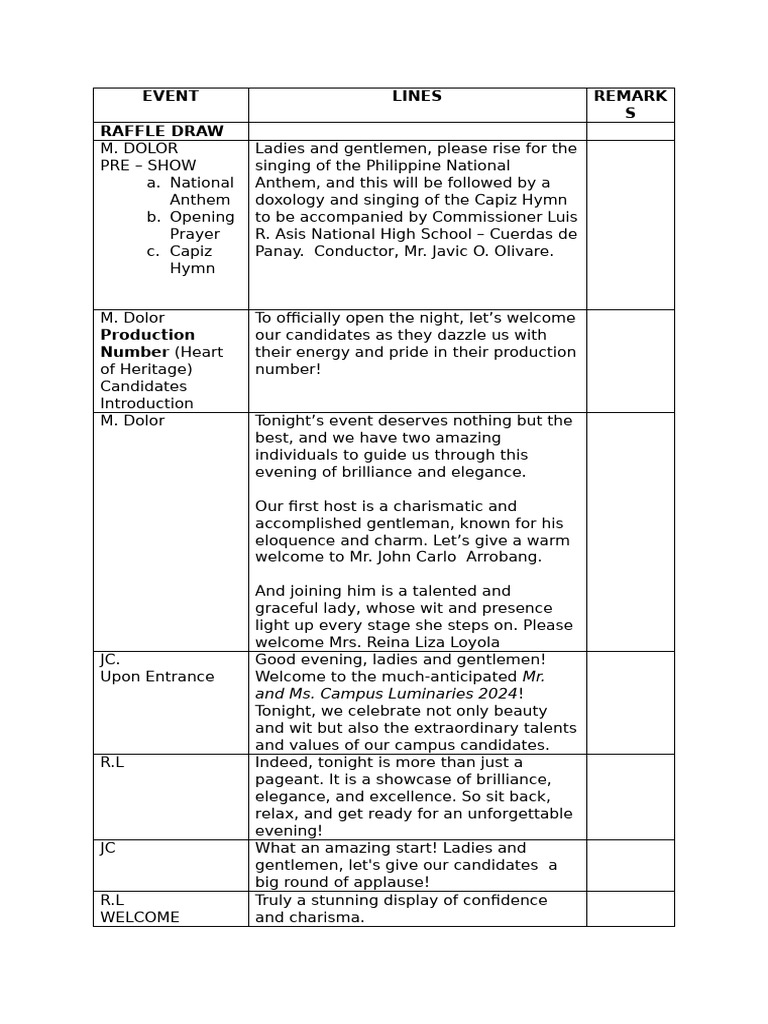Script for Elite Night | PDF