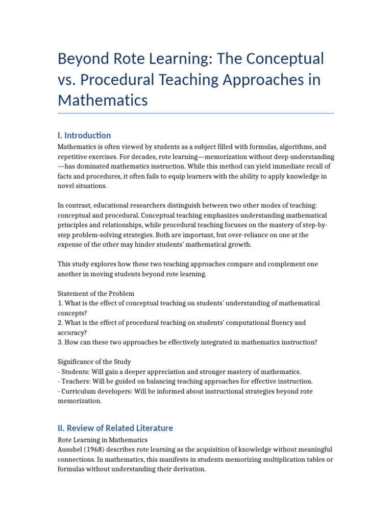 Beyond Rote Learning Research | PDF | Learning | Knowledge