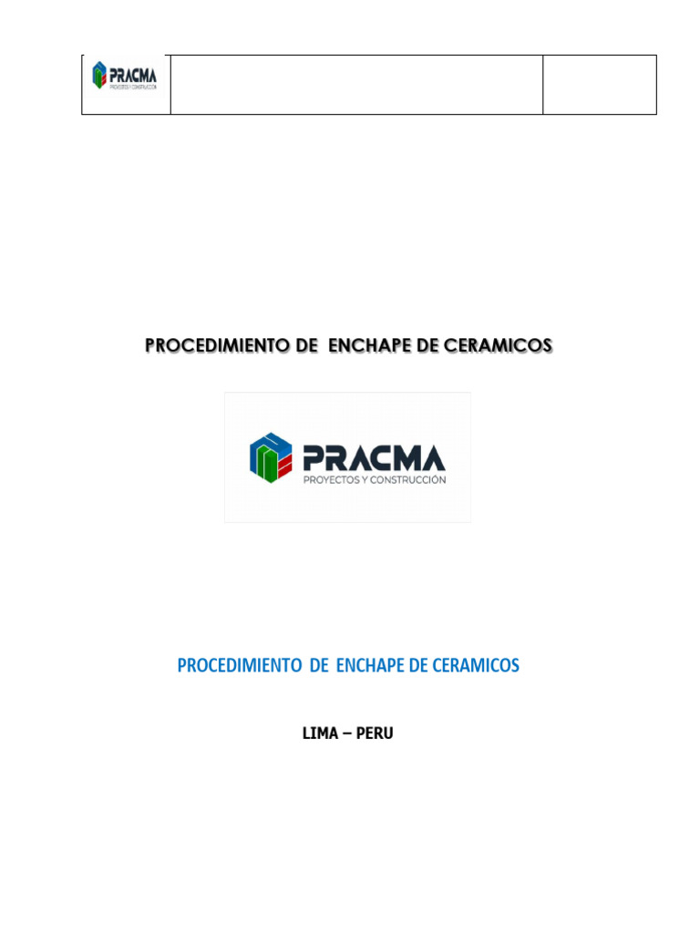 CON 001-AR-I07 Procedimiento de Instalacion de Enchape | PDF