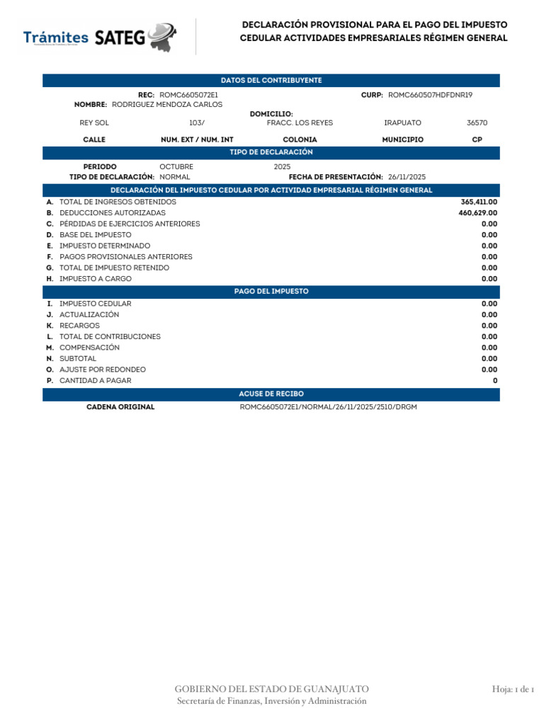 acuse | PDF | Impuestos | Finanzas del gobierno