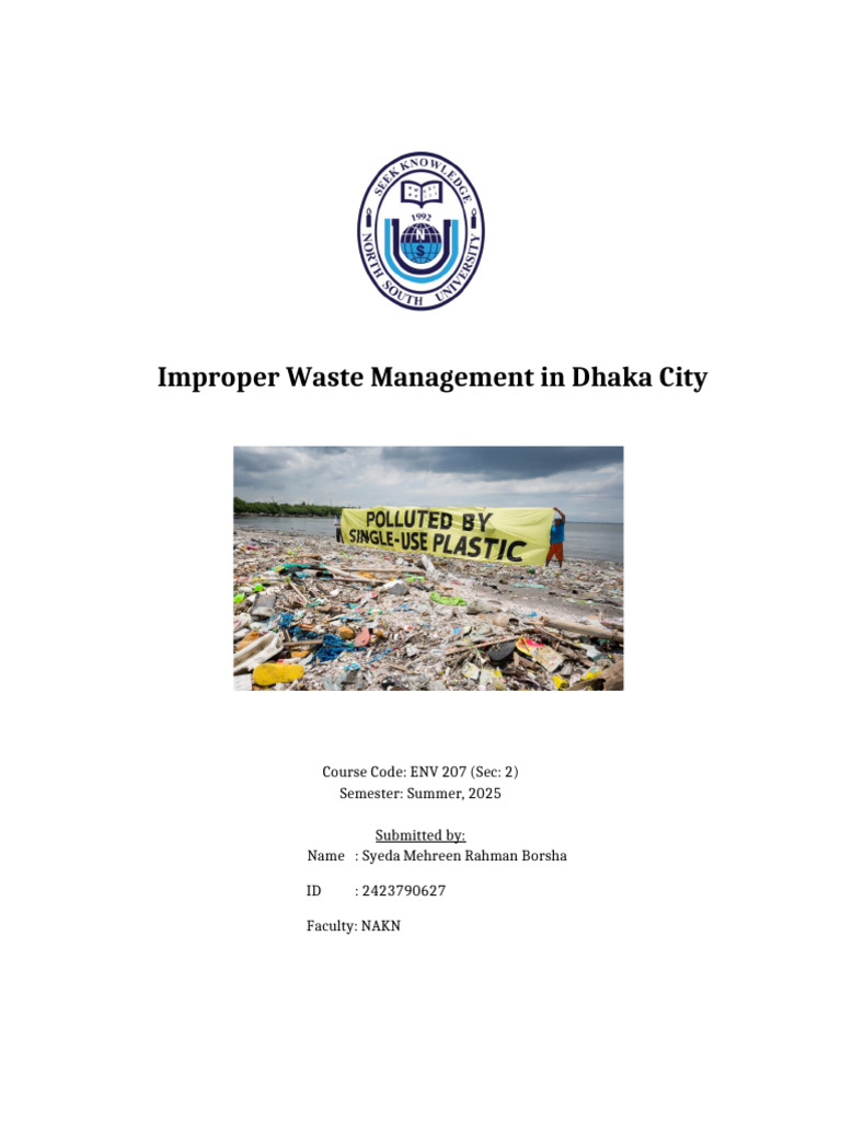 Improper Waste Management Report Dhaka | PDF | Waste | Waste Management