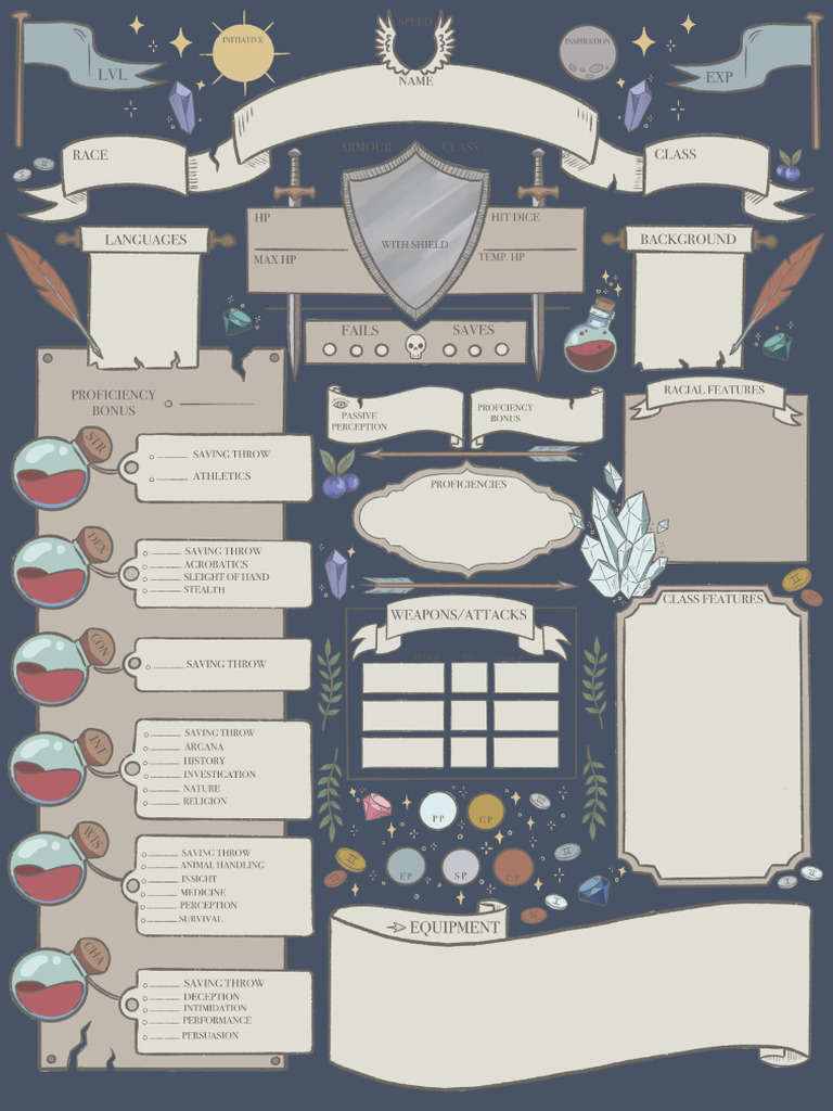 Blue Character Sheet | PDF