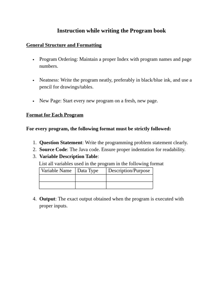 Lab Programs Class X Icse - Word Format For Practical Record | PDF ...