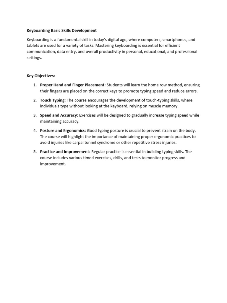 Basic Skills Development | PDF