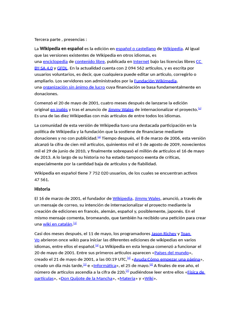 Cuarta Parte Wikipedia | PDF | Wikipedia | Enciclopedias