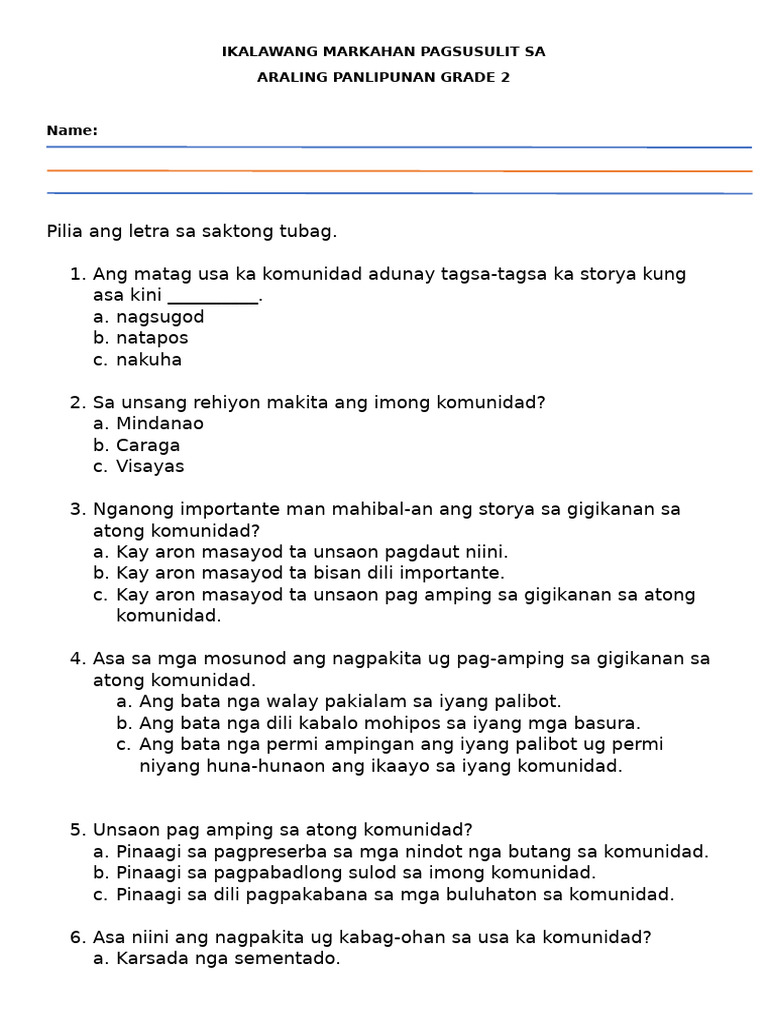 2nd Quarter Periodical Exam AP | PDF