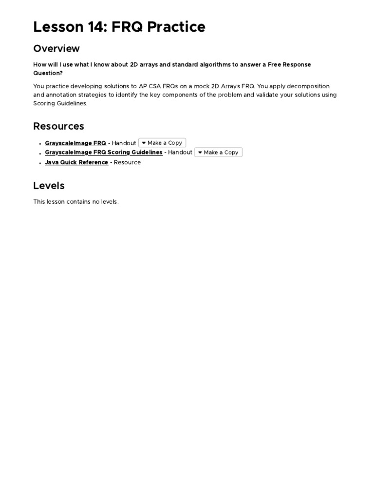 FRQ Practice Student | PDF