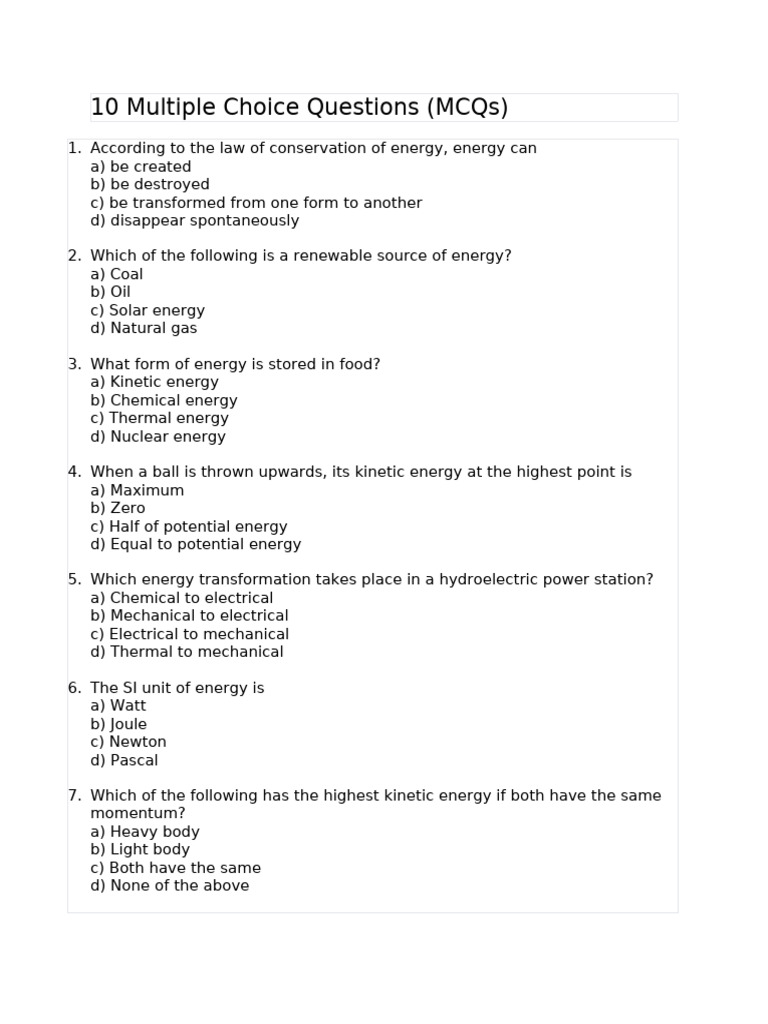 10 Multiple Choice Questions 2 | PDF
