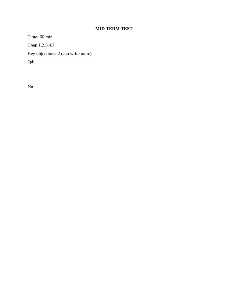 Mid Term Test | PDF