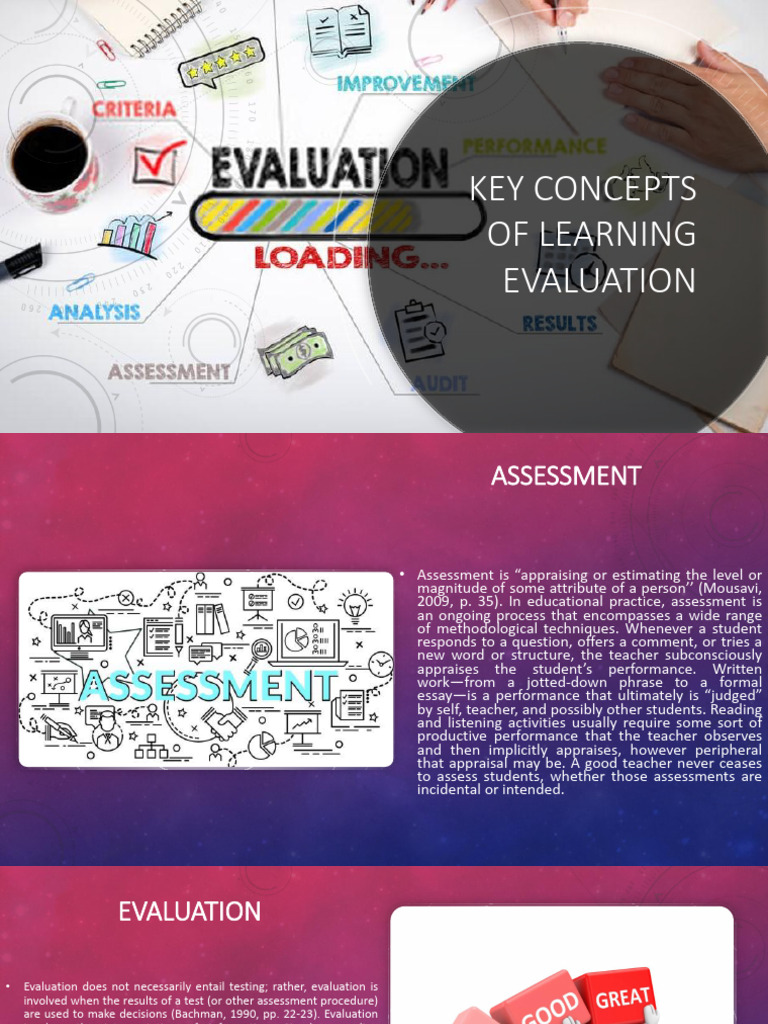 Key Concepts of Learning Evaluation | PDF | Educational Assessment ...